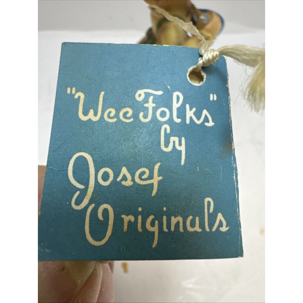 Josef Originals VTG Wee Folks Elf Girl Holding bowl of food Ceramic Figurine - Picture 11 of 11